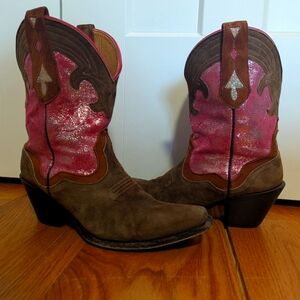 Pink and Brown Western Boots